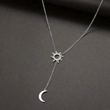 Stainless Steel Sun Totem and Moon Necklace