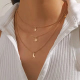 Star Moon Multi-layer Pendant Necklace