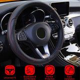 Steering Wheel Cover 14.5"- 15" Diameter Universal Fiber Leather