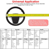 Steering Wheel Cover 14.5"- 15" Diameter Universal Fiber Leather