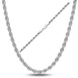 Sterling Silver 1.3mm Rope Twisted Link Chain Necklace