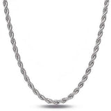 Sterling Silver 1.3mm Rope Twisted Link Chain Necklace