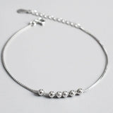 Sterling Silver Bead Ball Charm Bracelet