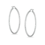 Sterling Silver Diamond Cut Hoops