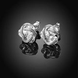 Sterling Silver Floating Stones Caged Earrings with Swarovski Crystals