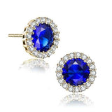 Sterling Silver Gold Plated Round Earrings
