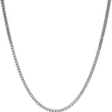Sterling Silver Italian 2.5mm Franco Square Box Link Chain