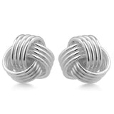 Sterling Silver Love Knot Stud Earrings