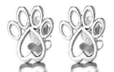 Sterling Silver Paw Stud Earrings
