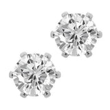 Sterling Silver Plated CZ Stud Earrings