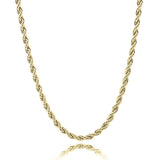 Sterling Silver Rope Twisted Link Chain Necklace