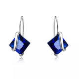 Sterling Silver Sapphire Diamond Cut Earring