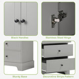 Storage Cabinet with 2 Doors and 4 Drawers for Bathroom, Office, Adjustable Shelf, MDF Board with Painted Finish