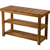 Storage Wooden Shoe Rack Rustic Wood Entryway Bench