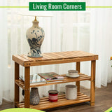Storage Wooden Shoe Rack Rustic Wood Entryway Bench