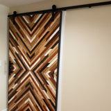 Straight Strap Black Single Track Barn Door Hardware Kit
