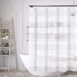 Striped Shower Curtain 70" x 72" with 12-Piece Hook Set