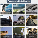 Naturnest Andromeda Green Soft-Shell Rooftop Tent With Large Panoramic Skylight & YKK Doors (SAK50612)