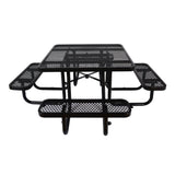 Large 46" Stylish Square Steel Picnic Table W/ Thermoplastic Coating & Umbrella Hole (SAK90547)