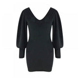 Summark Ladies Lace Long Sleeve Casual Slim Dress