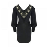 Summark Ladies Lace Long Sleeve Casual Slim Dress