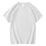 Summer Casual Men's T-Shirt Solid Color Soft and Loose Round Neck Top for Men Loose Soft Cool Cotton Male Short Sleeve Tees