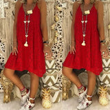 Summer Women's Loose V-neck Sling Sleeveless Dress
