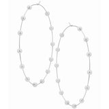 Super Huge Circle Pearls Earrings Thin Dangle
