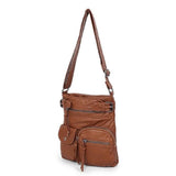Super Soft Genuine Leather Top Belt Accent Crossbody Bag