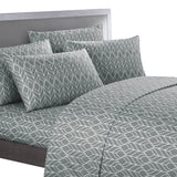 Super Soft Two-Tone Geometric Leaf Pattern Sheet Set