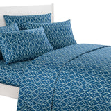 Super Soft Two-Tone Geometric Leaf Pattern Sheet Set