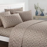 Super Soft Two-Tone Geometric Leaf Pattern Sheet Set