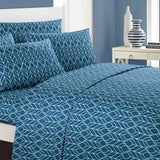 Super Soft Two-Tone Geometric Leaf Pattern Sheet Set