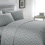 Super Soft Two-Tone Geometric Leaf Pattern Sheet Set