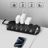 Superdanny 18 AC Outlets Surge Protector Power Strip with 2 USB C and 2 USB A Ports