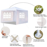 SUPERHOMUSE 3 x 3m Three Sides Waterproof Tent with Spiral Tubes White