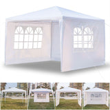 SUPERHOMUSE 3 x 3m Three Sides Waterproof Tent with Spiral Tubes White