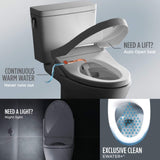 [SW4736AT40#01] TOTO S7A Washlet Elongated Bidet Toilet Seat With EWater And Auto Open/Close Contemporary Lid (SAK54823)