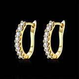 Swarovski Crystal Hoop Earrings In 18K Yellow Gold