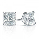 Swarovski Crystals Princess-Cut Stud Earrings