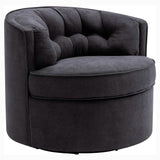 Swivel Accent Linen Fabric Bucket Reading Chair