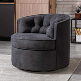 Swivel Accent Linen Fabric Bucket Reading Chair