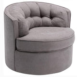 Swivel Accent Linen Fabric Bucket Reading Chair