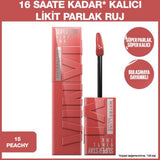 Maybelline New York Super Stay Vinyl Ink Liquid Lipstick - Long Lasting Peachy Shade, 16 Hour Wear