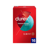 Durex Slim Fit Condoms - Lubricated, Safe Sex Products for Enhanced Sensitivity - 16 Count