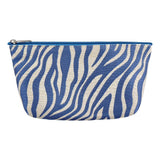 Eklips Blue Zebra Makeup Bag with Zipper