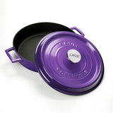 Lava Purple Cast Iron Multi-Purpose Cookware - 11 Inch Round Enamel Coated Pot with Integrated Handle, Oven Safe, Durable