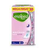 Molped Anatomical Mega Night Pads for Leak Protection 30 Count