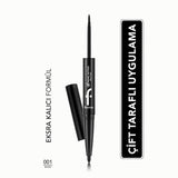 Flormar Extreme Tattoo Duo Eyeliner & Eye Pencil - Long-Lasting, Water-Resistant Dual Makeup Tool for Dramatic Eye Looks