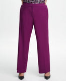 Calvin Klein Womens Highline Casual Wide Leg Pants, Purple,  14W Regular
